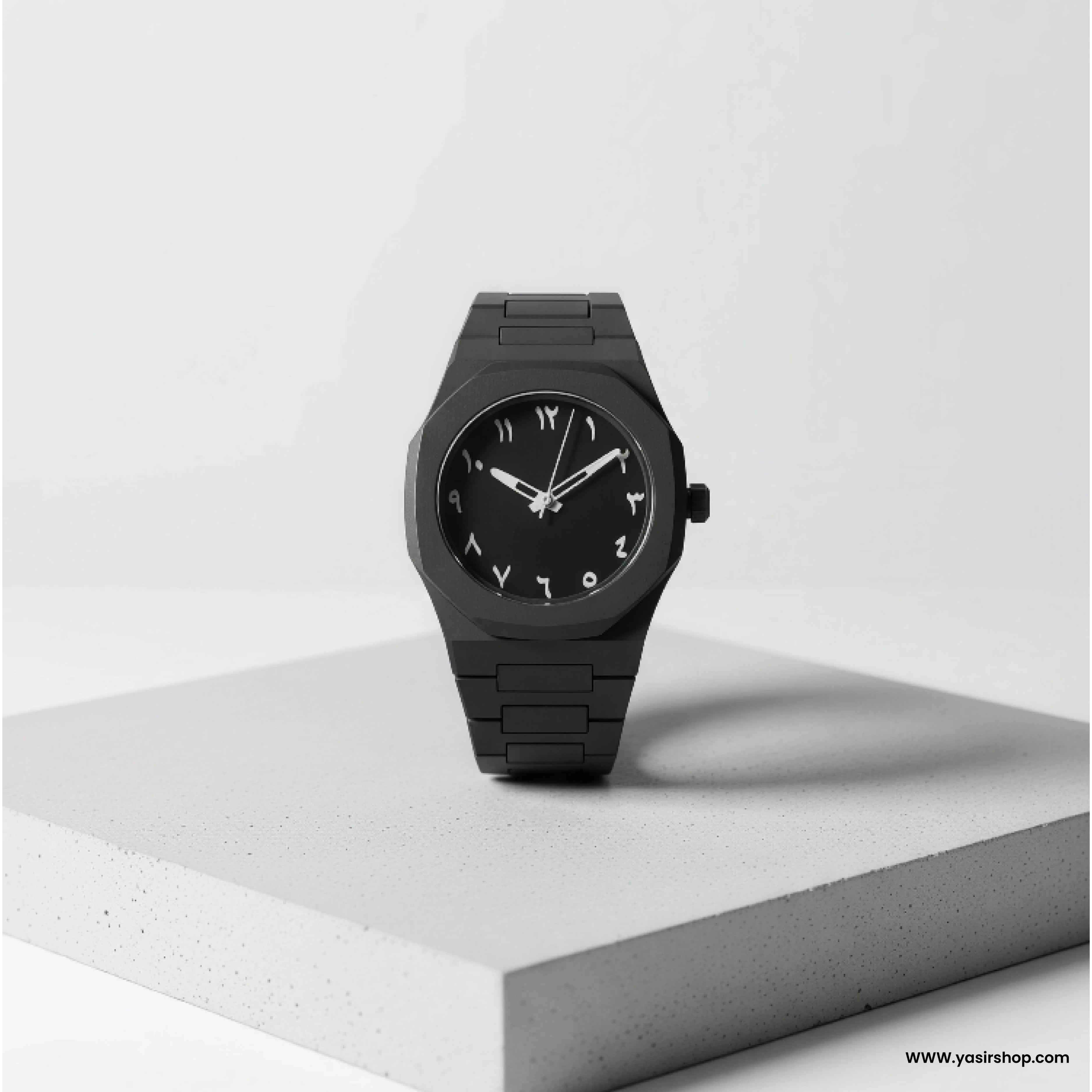 Arabic Dial Black Luxury Watch in Pakistan | Matte Black Metal Strap | Premium Unisex Wrist Watch